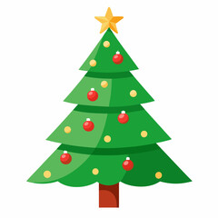 Christmas trees silhouette vector illustration on white background