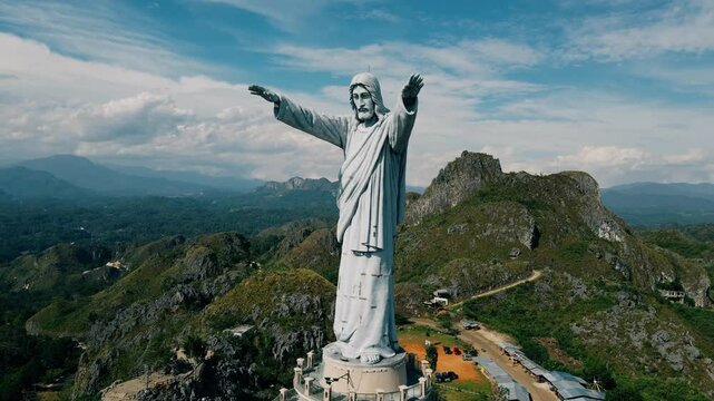 Jesus Buntu Burake of a Roman Catholic statue of Jesus Christ at Makale in Tana Toraja Regency, South Sulawesi, Indonesia. the tallest statues of Jesus Christ