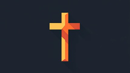 Obraz premium A simple cross icon with a clean, modern design, symbolizing faith and spirituality.
