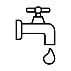 water tap vector icon line template