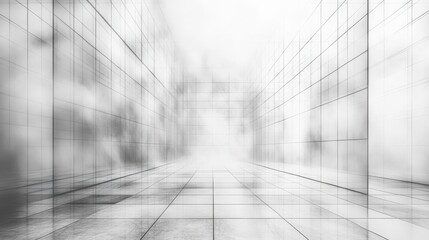 A minimalist grid pattern, thin black lines on white, orderly and clean, isolated on white background