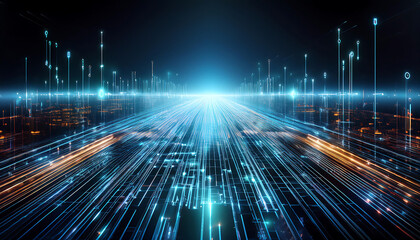  A futuristic digital background for AI, data transmission, and encryption. _1(38)