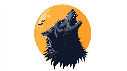 A werewolf icon howling at the moon, representing Halloween horror legends.