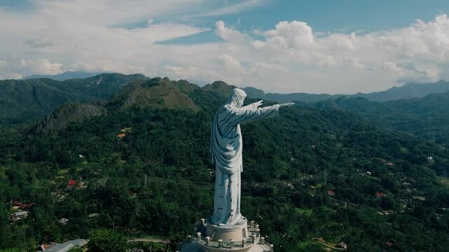 Jesus Buntu Burake of a Roman Catholic statue of Jesus Christ at Makale in Tana Toraja Regency, South Sulawesi, Indonesia. the tallest statues of Jesus Christ