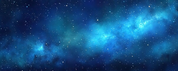 Obraz premium A stunning cosmic view showcasing the beauty of deep space with vibrant blue hues and distant stars twinkling in the darkness.