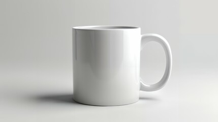 Obraz premium Close up of white tea mug mockup Coffee cup ceramic blank. isolated on white background