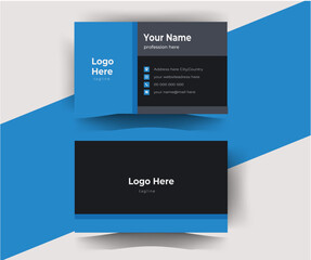 Modern Creative and stylish blue Business Card vector design.