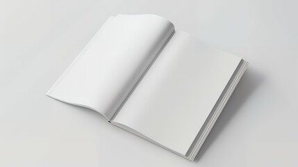 blank closed A4, (A5) brochures with soft shadows isolated on gray background.