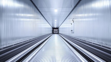 White delivery truck reversing in loading dock at night
