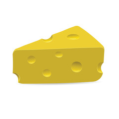 Cheese. Piece of tasty cheese. Vector illustration.