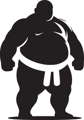 Sumo fight silhouette vector illustration isolated on a white background