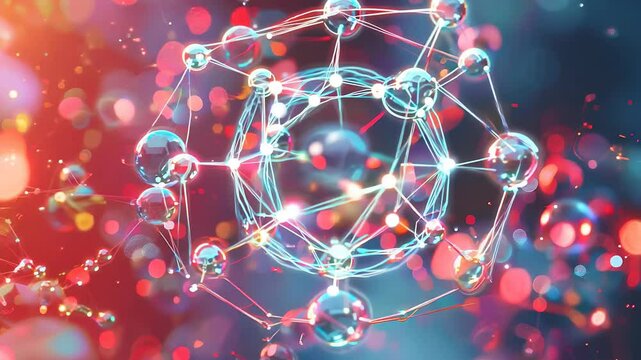 molecule or atom, Abstract structure for Science or medical background, 3d illustration, science, atom, abstract, chemistry, structure, blue, chemical, background