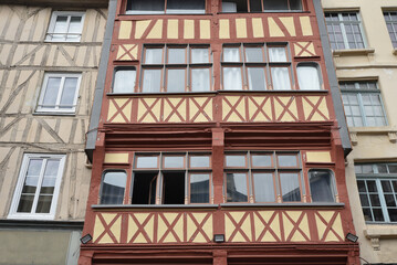 Maison à colombages à Rouen en Normandie. France