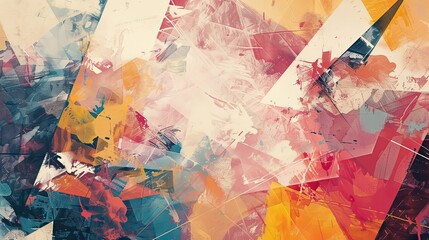 Dadaism background featuring torn textures and soft light with random paint strokes