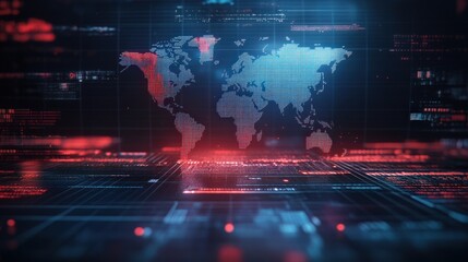 Obraz premium Breaking News Background. Digital Media Technology with World Map and Communication Screen