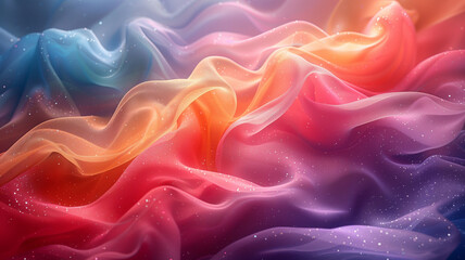 Obraz premium red and yellow silk. Abstract pink background. Light pink abstract template for card or banner. Abstract vibrant background. Nice waves. Wave. Dynamic Flowing background