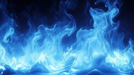 Fototapeta premium Blue flames background. Abstract background blue white flames cartoon anime