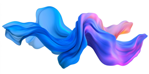 Abstract Flowing Fabric: An ethereal and vibrant blue and pink fabric gracefully dances in mid-air, creating a mesmerizing and abstract backdrop for your designs. Its flowing curves and dynamic moveme