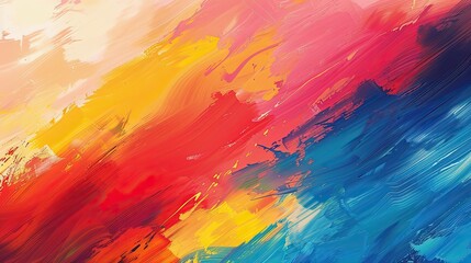 Bold primary colors with textured brushstrokes and blurred edges on a Fauvist-inspired background