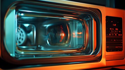 Close-up of a Modern Microwave Oven
