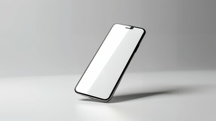 Floating Perfection Mobile Phone Mockup with a Blank White Screen, Ideal for Showcasing Custom Branding and Modern Design, Offering a Sleek and Professional Display for Your Mobile App