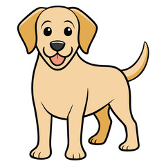 Cute Labrador Retriever Dog Cartoon Illustration Artwork