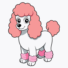 Cute Poodle Dog Cartoon Illustration