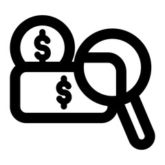 Looking for Money Icon Outline Style
