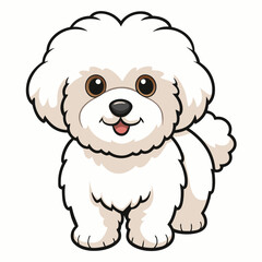 Fototapeta premium Cute Bichon Fris Dog Cartoon Illustration Artwork