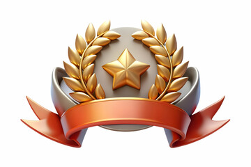 Flat Glossy Background with Abstract Laurel Wreath & Ribbon Design for Commemorative Banners - Symbolizing Honor and Valor on Hari Pahlawan