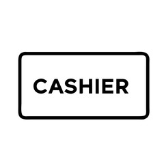 Obraz premium Cashier sign, black and white rectangular minimal design