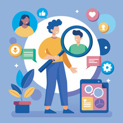 Fototapeta premium people searching online vector illustration