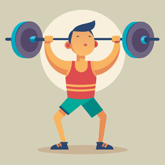 Obraz premium weight lifting sports gym training flat vector illustration design
