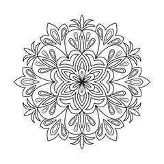 Outline doodle hand draw vector illustration mandala design for kids