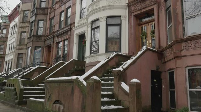 Brooklyn stoops in the snow