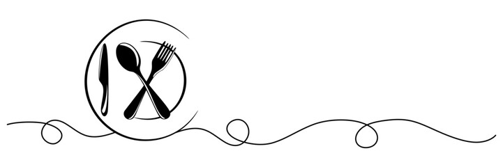 Line art cutlery for a food day