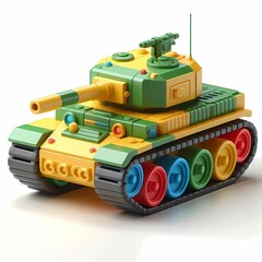 Fototapeta premium Battle Tank vector illustration isolated on a white background military vehicle