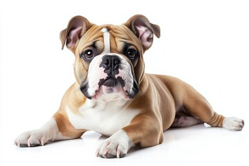 Bulldog Isolated on White Background. Adorable and Cute Dog, Domestic Animal Breed