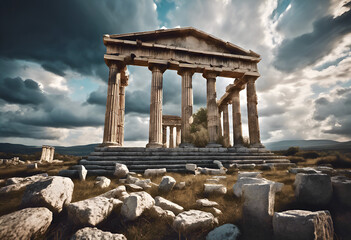 Obraz premium ruins of ancient roman temple