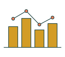 Finance Charts Icon Flat Style Illustration