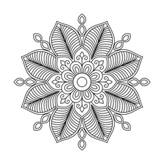 Leaf Oriental pattern mandala design for kids