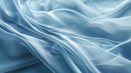 Obraz premium Delicate, translucent blue fabric lays in gentle folds, capturing light and shadow, evoking a sense of calmness and serenity.