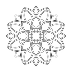 Radiant Blossoming Beauty mandala design coloring book page