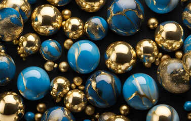 Abstract background with blue stone balls Horizontal poster greeting cards website Digital art, A set of small pink blue silver and blue spheres in an arrangement
