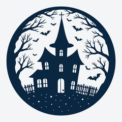 Halloween Witch House Decor SVG Design