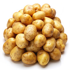 potatoes on white background 