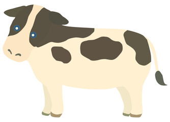 シンプルな牛のイラスト ベクター素材