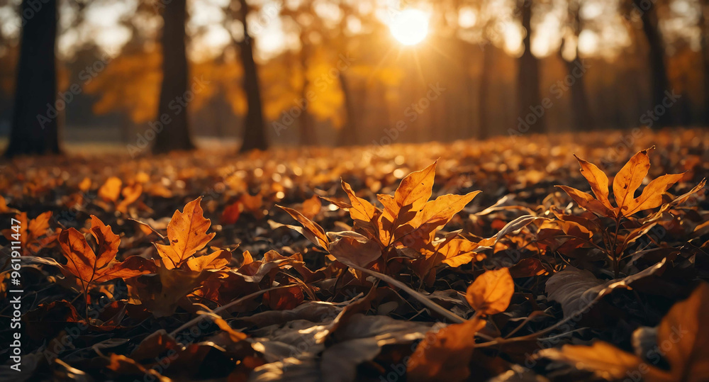 Canvas Prints Autumn sunset glowing foliage abstract background