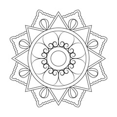 Relief and relaxation Mandalas Vector Element Design for Coloring Book Page kids