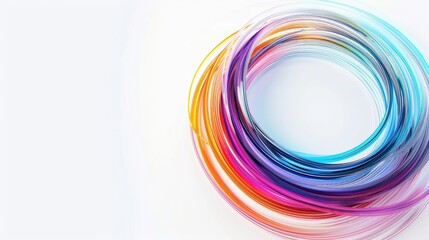 abstract colorful round lines isolated on white background. Design element for modern concept